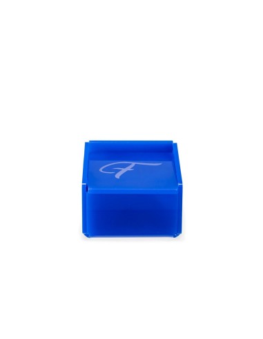 iPLEX Design - Scatolina Violet ""F, F"" Blu in plexiglass - 7x4,5x7 cm