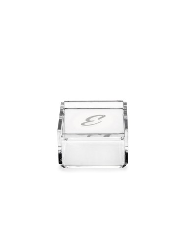iPLEX Design - Scatolina Violet ""E, E"" Trasparente in plexiglass - 7x4,5x7 cm