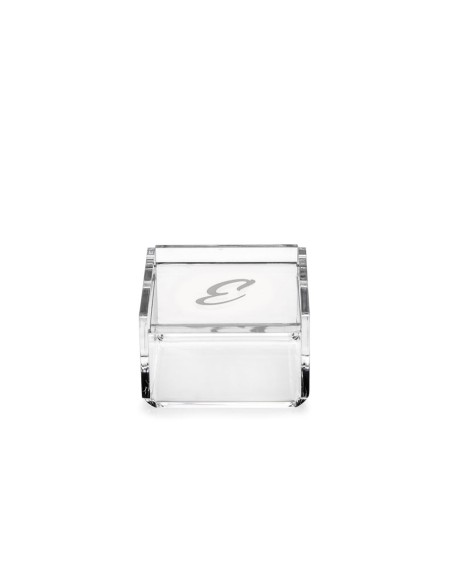 iPLEX Design - Scatolina Violet ""E, E"" Trasparente in plexiglass - 7x4,5x7 cm