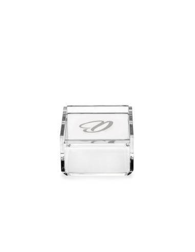 iPLEX Design - Scatolina Violet ""D, D"" Trasparente in plexiglass - 7x4,5x7 cm