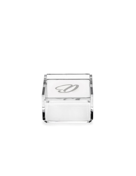 iPLEX Design - Scatolina Violet ""D, D"" Trasparente in plexiglass - 7x4,5x7 cm