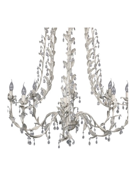 Blanc D'Ivoire - Lampadario ÉLYSÉE XXL grigio antico diametro 100x110 cm