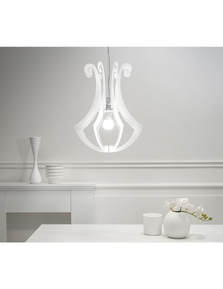 iPLEX Design - Octopus Sospensione Bianco Satinato in plexiglass - 30x35x30 cm