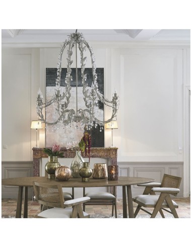 Blanc D'Ivoire - Lampadario ÉLYSÉE XXL grigio antico diametro 100x110 cm