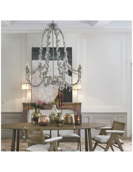 Blanc D'Ivoire - Lampadario ÉLYSÉE XXL grigio antico diametro 100x110 cm