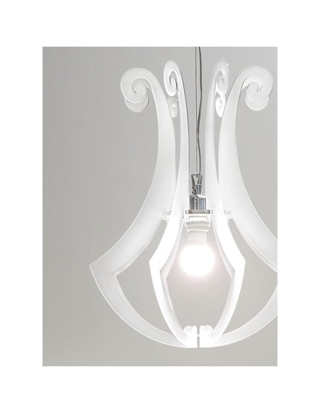 iPLEX Design - Octopus Sospensione Bianco Satinato in plexiglass - 30x35x30 cm
