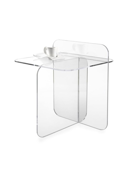 iPLEX Design - Mondrian Tavolino Trasparente in plexiglass - 42x50x40 cm