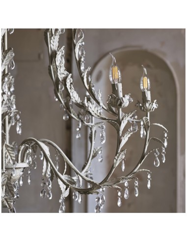 Blanc D'Ivoire - Lampadario ÉLYSÉE XXL grigio antico diametro 100x110 cm