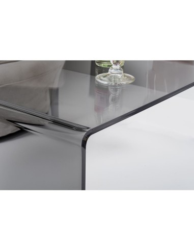 iPLEX Design - Milvio Tavolino Fume' in plexiglass - grigio fumè - 81x36x40 cm