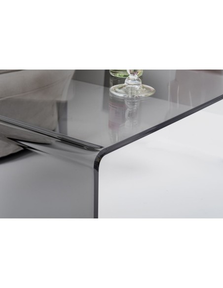 iPLEX Design - Milvio Tavolino Fume' in plexiglass - grigio fumè - 81x36x40 cm