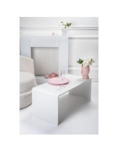 iPLEX Design - Milvio Tavolino Bianco in plexiglass - 81x36x40 cm 2