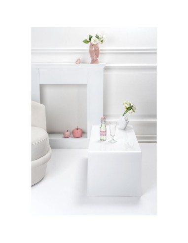 iPLEX Design - Milvio Tavolino Bianco in plexiglass - 81x36x40 cm