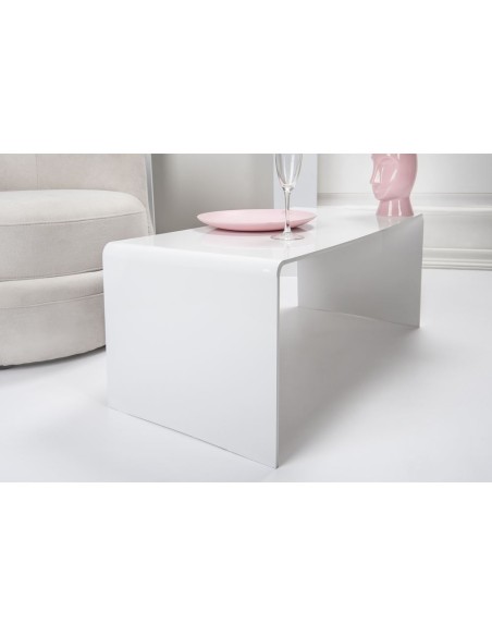 iPLEX Design - Milvio Tavolino Bianco in plexiglass - 81x36x40 cm