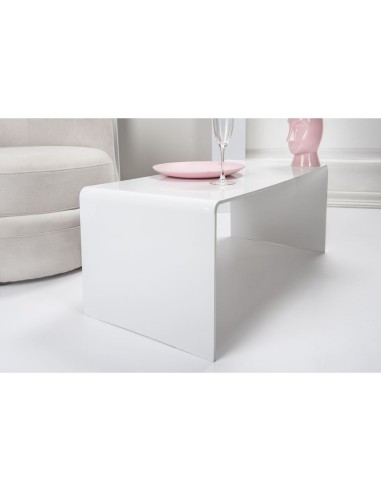 iPLEX Design - Milvio Tavolino Bianco in plexiglass - 81x36x40 cm