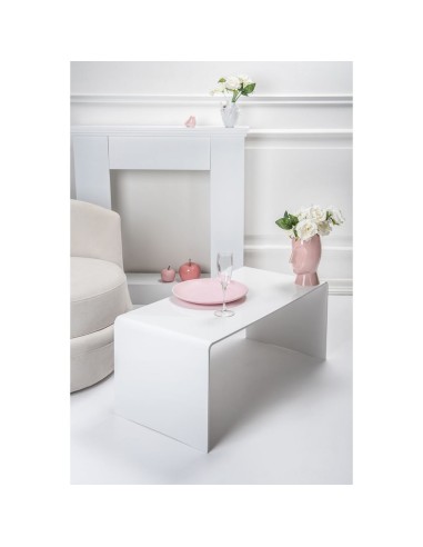 iPLEX Design - Milvio Tavolino Bianco in plexiglass - 81x36x40 cm