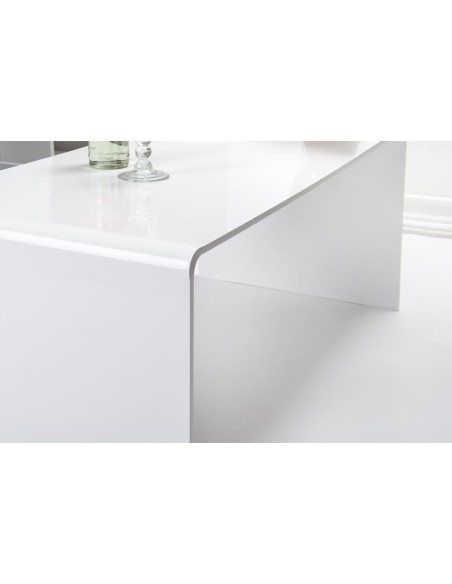 iPLEX Design - Milvio Tavolino Bianco in plexiglass - 81x36x40 cm