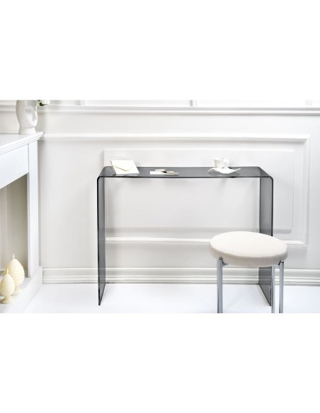 iPLEX Design - Milvio Consolle Fume' in plexiglass - grigio fumè - 100x75x33 cm