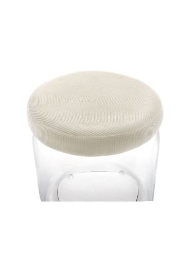 iPLEX Design - I-Pet Cuccia Sit Beige in plexiglass/ tessuto - Trasparente/ beige - 40x46x40 cm