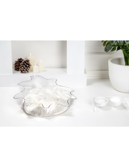 iPLEX Design - I-Pet Cuccia Drappeggi Tonda Trasparente in plexiglass - 50x21x50 cm