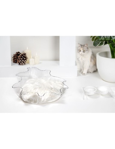 iPLEX Design - I-Pet Cuccia Drappeggi Tonda Trasparente in plexiglass - 50x21x50 cm