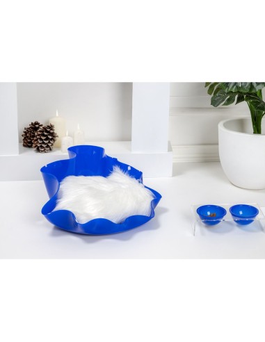 iPLEX Design - I-Pet Cuccia Drappeggi Tonda Blu in plexiglass - 50x21x50 cm