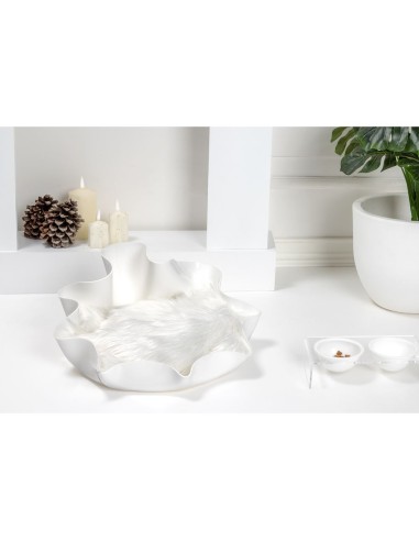 iPLEX Design - I-Pet Cuccia Drappeggi Tonda Bianco in plexiglass - 50x21x50 cm