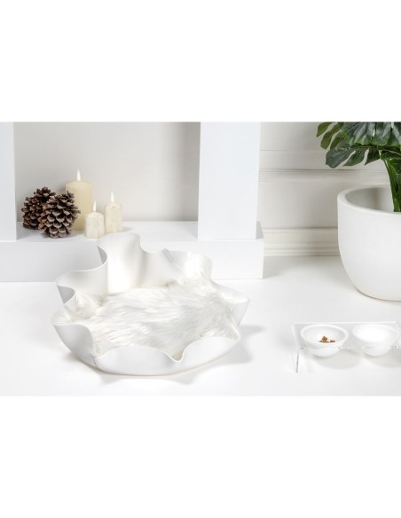 iPLEX Design - I-Pet Cuccia Drappeggi Tonda Bianco in plexiglass - 50x21x50 cm