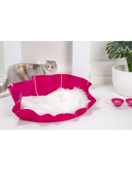 iPLEX Design - I-Pet Cuccia Drappeggi Ovale Fuxia in plexiglass - 79x22x63 cm