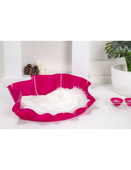 iPLEX Design - I-Pet Cuccia Drappeggi Ovale Fuxia in plexiglass - 79x22x63 cm