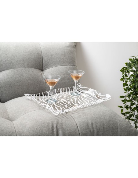 iPLEX Design - Drappeggi Vassoio Rettangolare Piccolo Animalier in plexiglass - Trasparente - 41x5x31 cm