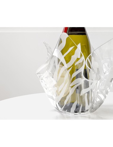 iPLEX Design - Drappeggi Vaso Slim Animalier in plexiglass - Trasparente - 22x21x22 cm