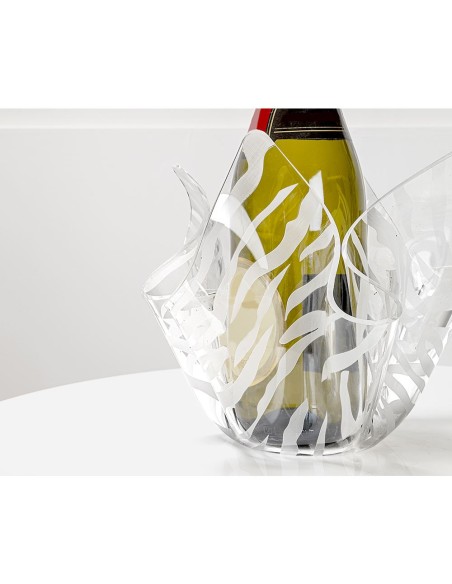 iPLEX Design - Drappeggi Vaso Slim Animalier in plexiglass - Trasparente - 22x21x22 cm