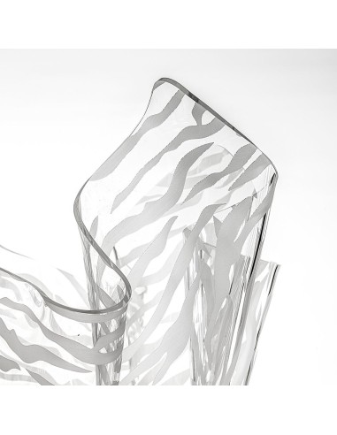 iPLEX Design - Drappeggi Vaso Slim Animalier in plexiglass - Trasparente - 22x21x22 cm