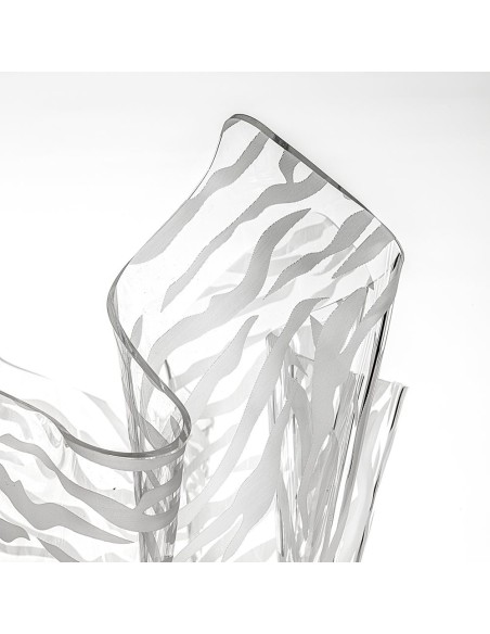 iPLEX Design - Drappeggi Vaso Slim Animalier in plexiglass - Trasparente - 22x21x22 cm