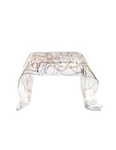 iPLEX Design - Drappeggi Tavolo Quadrato Basso Multicolour in plexiglass - multicolor - 60x40x75 cm