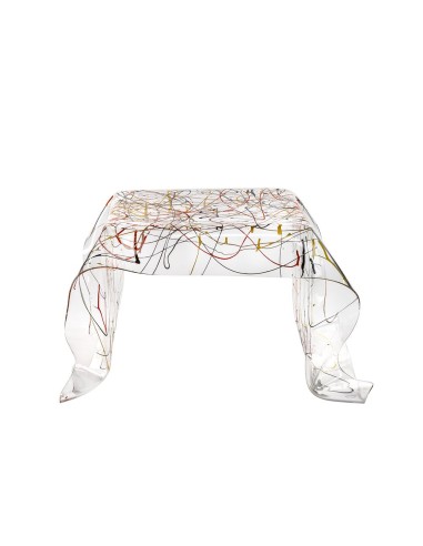 iPLEX Design - Drappeggi Tavolo Quadrato Basso Multicolour in plexiglass - multicolor - 60x40x75 cm
