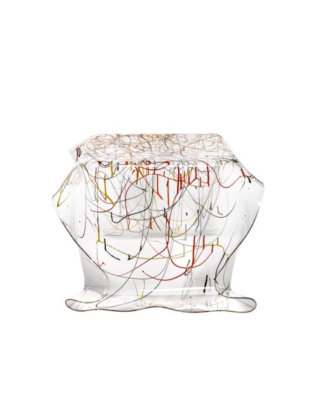iPLEX Design - Drappeggi Tavolo Quadrato Basso Multicolour in plexiglass - multicolor - 60x40x75 cm