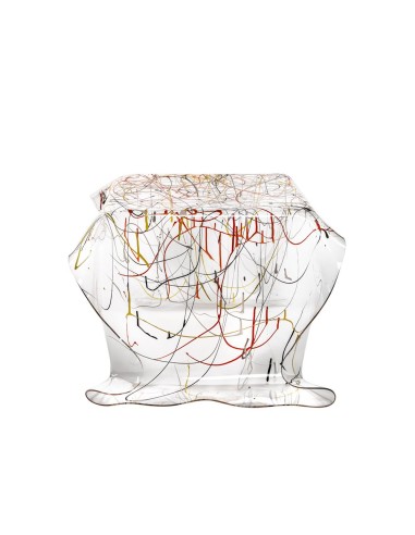 iPLEX Design - Drappeggi Tavolo Quadrato Basso Multicolour in plexiglass - multicolor - 60x40x75 cm