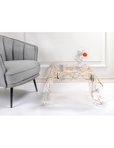 iPLEX Design - Drappeggi Tavolo Quadrato Basso Multicolour in plexiglass - multicolor - 60x40x75 cm