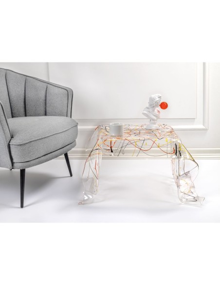 iPLEX Design - Drappeggi Tavolo Quadrato Basso Multicolour in plexiglass - multicolor - 60x40x75 cm