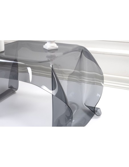 iPLEX Design - Drappeggi Tavolo Quadrato Basso Fume' in plexiglass - grigio fumè - 60x40x75 cm