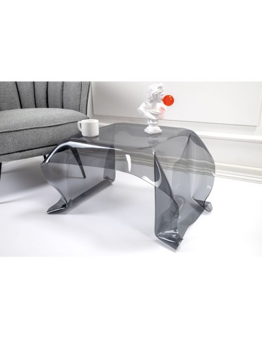 iPLEX Design - Drappeggi Tavolo Quadrato Basso Fume' in plexiglass - grigio fumè - 60x40x75 cm