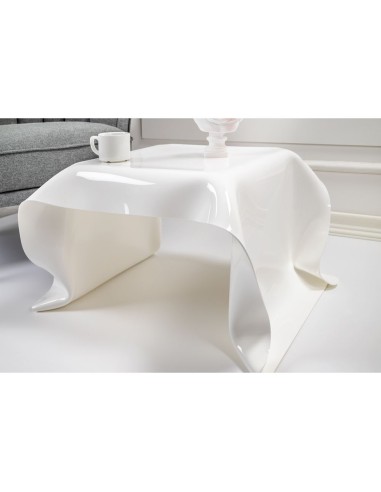 iPLEX Design - Drappeggi Tavolo Quadrato Basso Bianco in plexiglass - 60x40x75 cm