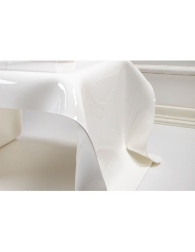 iPLEX Design - Drappeggi Tavolo Quadrato Basso Bianco in plexiglass - 60x40x75 cm