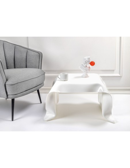 iPLEX Design - Drappeggi Tavolo Quadrato Basso Bianco in plexiglass - 60x40x75 cm