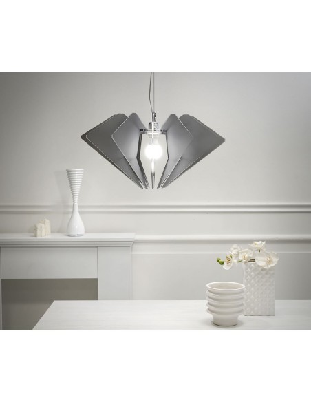 iPLEX Design - De Beers Sospensione Fume' Satinato in plexiglass - grigio fumè satinato - 58x32x58 cm