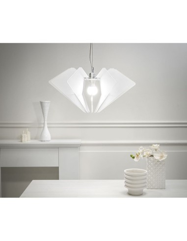 iPLEX Design - De Beers Sospensione Bianco Satinato in plexiglass - 58x32x58 cm
