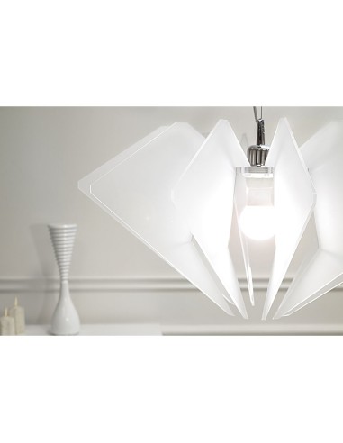 iPLEX Design - De Beers Sospensione Bianco Satinato in plexiglass - 58x32x58 cm