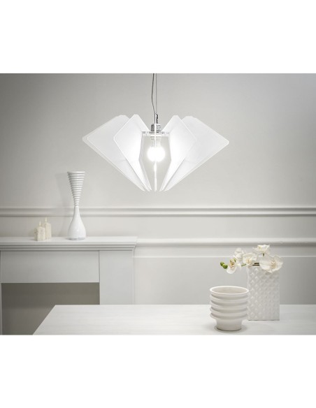iPLEX Design - De Beers Sospensione Bianco Satinato in plexiglass - 58x32x58 cm
