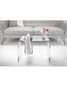iPLEX Design - Curvy Tavolino Ausiliario in plexiglass - Trasparente - 57x44x30 cm 2